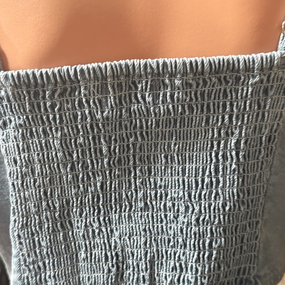 NWOT LONE STAR Denim Jean Lightly Distressed Bustier Light Wash Crop Large - Picture 9 of 11